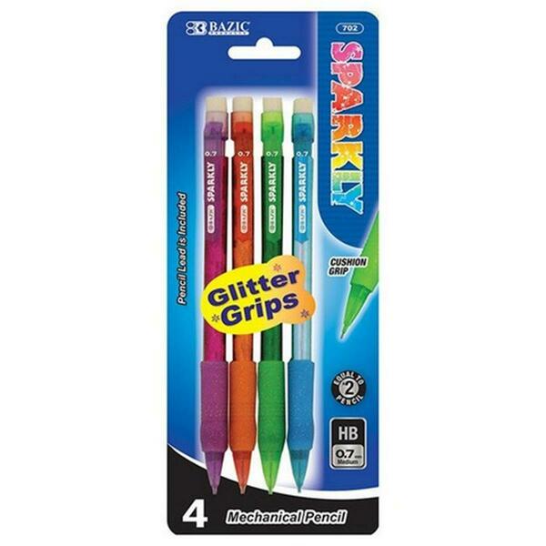 Bazic Products Bazic Sparkly 0.7mm Mechanical Pencil w/ Glitter Grip Pack of 24 702